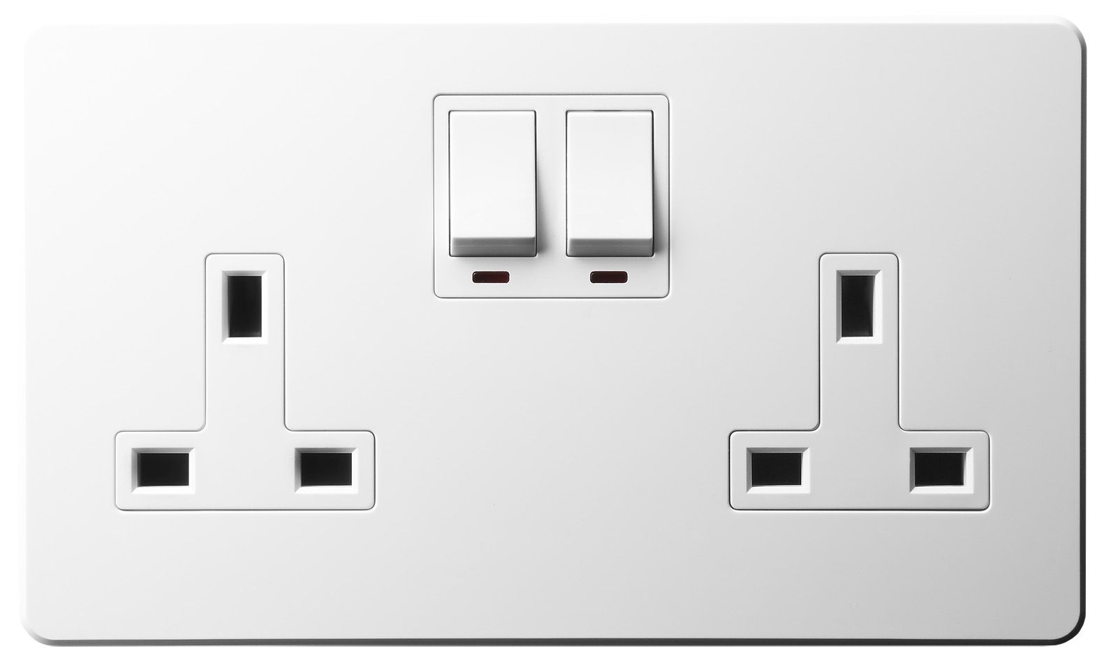 13A 250V~ 2 Gang Socket Outlet with Dp Switch with Neon