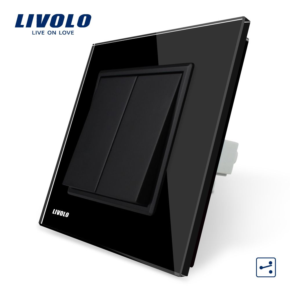Livolo Glass Panel 2 Gang 2 Way Push Switch Vl-C7K2s-12