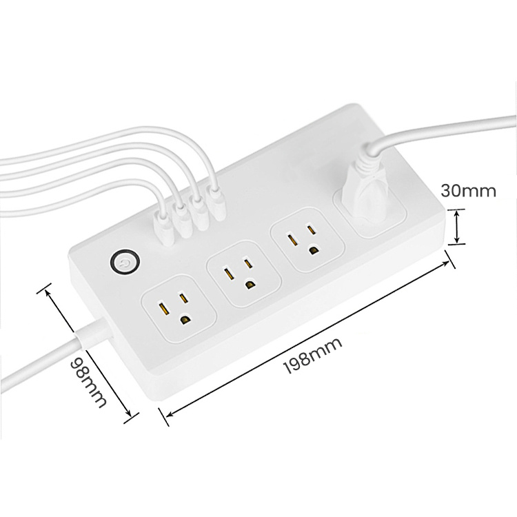 WiFi Control Strip, Smart Socket Works with Amazon Alexa/Google Home, Support Android and Ios Devices, OEM USB Charger Outlet