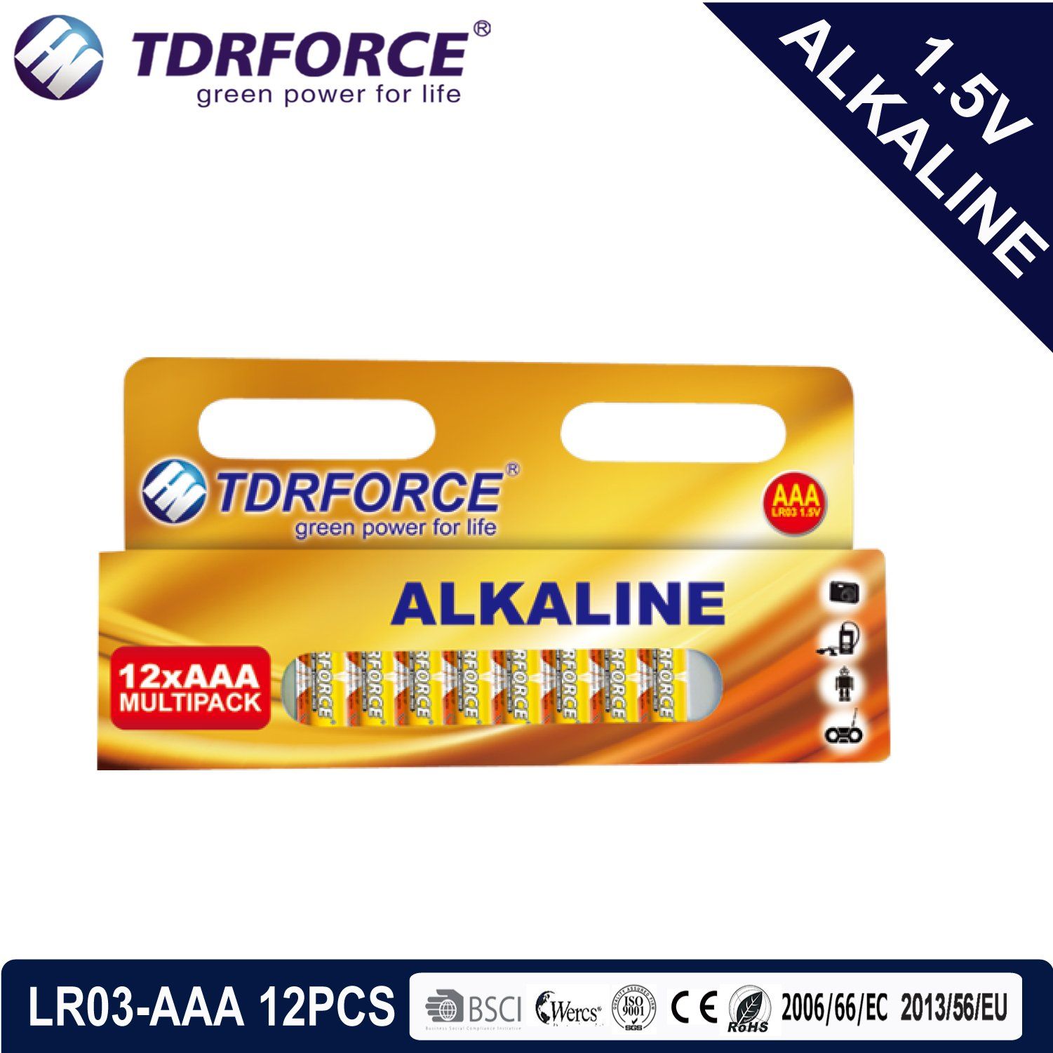 Alkaline Dry Shrink Battery with Ce Approved for Toy 12PCS in Carton Box (LR03-AAA Size)