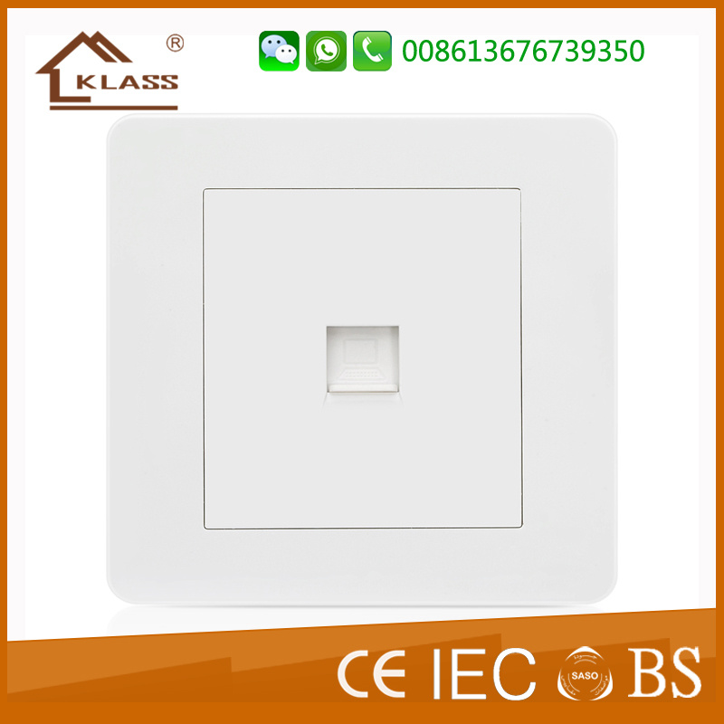 White PC Rj11 Wall Socket Telephone Electrical Outlet