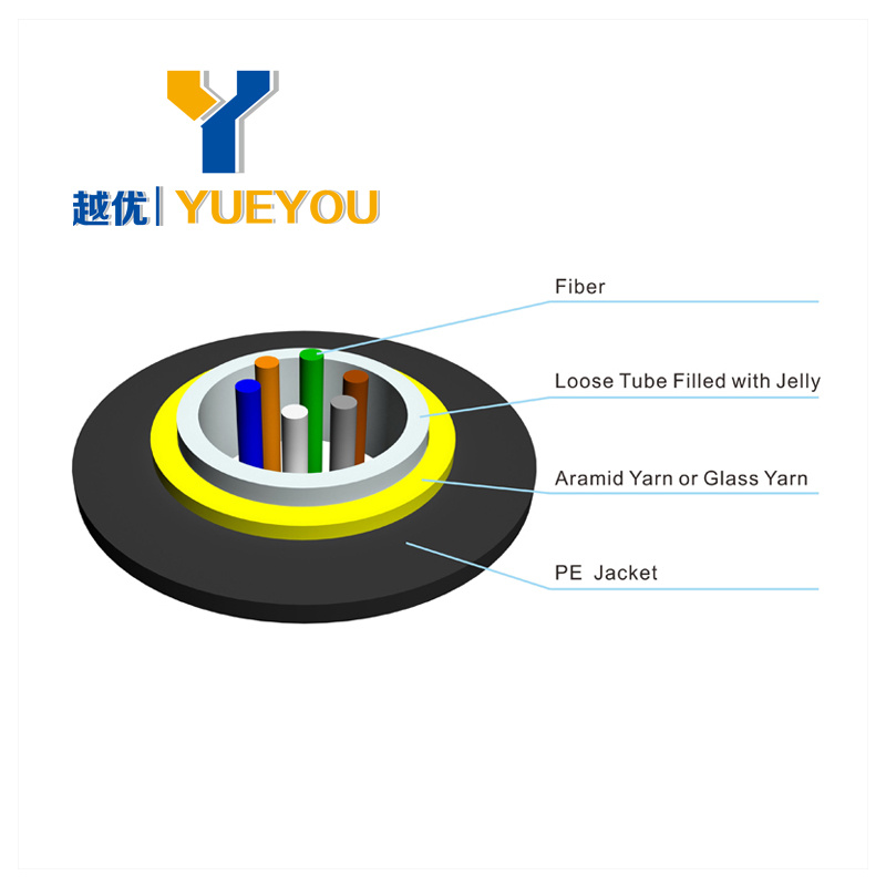 Central Loose Tube 6 Core Singlemode Fiber Optic Cable for Duct