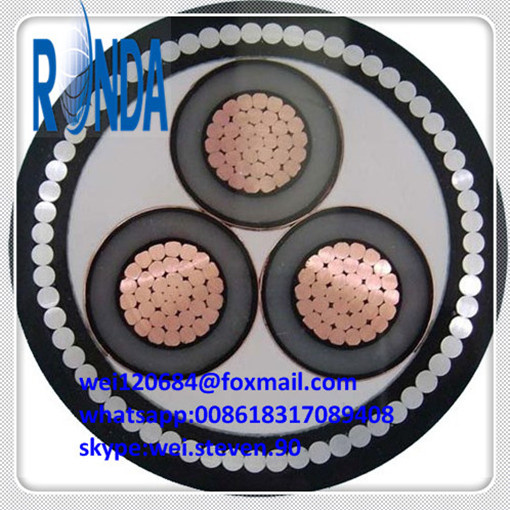 8.7KV 15KV Underground Steel Wire Armored Electrical Wire Cable