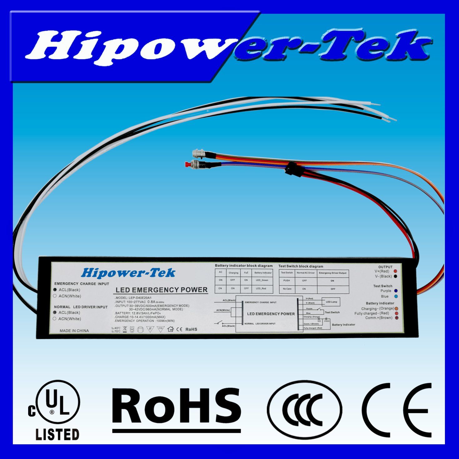 10W-60W Output LED Lighting Emergency Driver