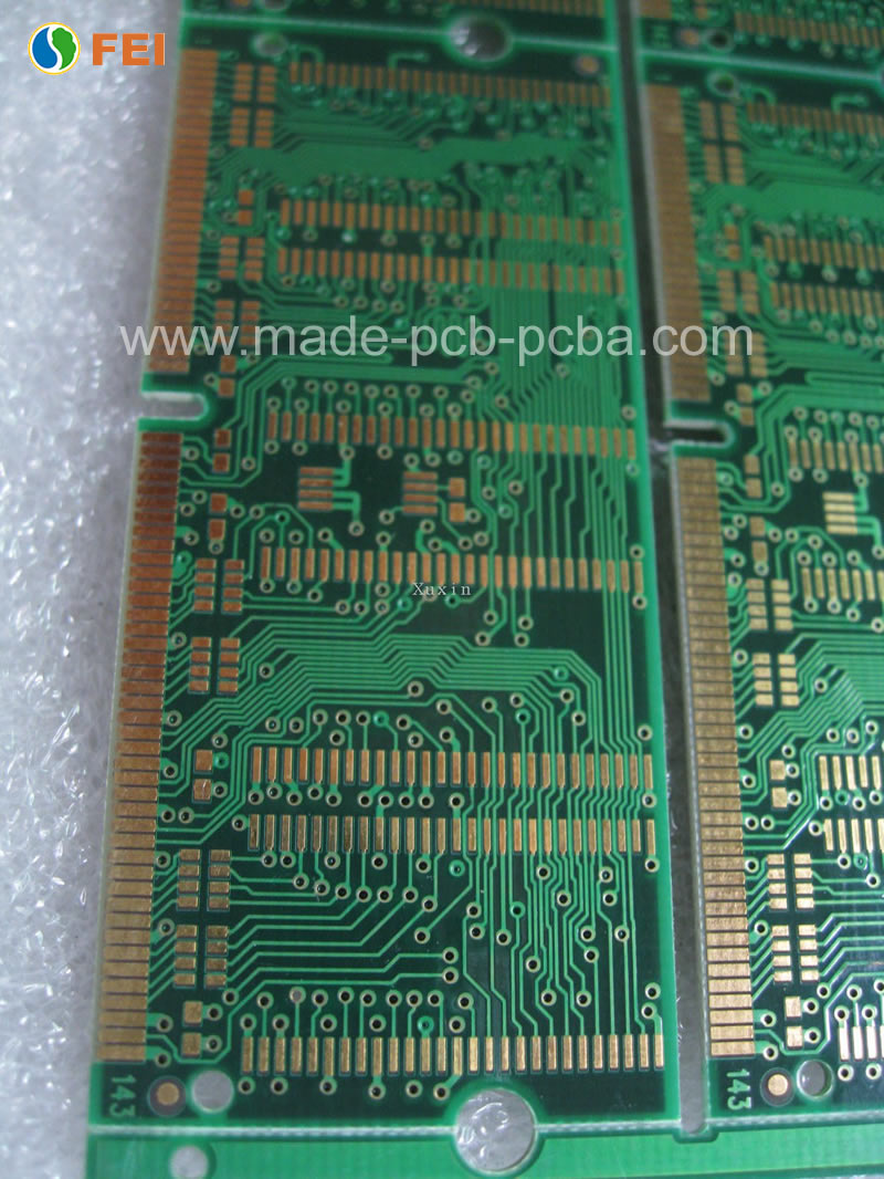 1oz Copper Thickness Fr4 Green Color 6 Layer PCB Assembly with Gold Finger and BGA Design (FEI278)