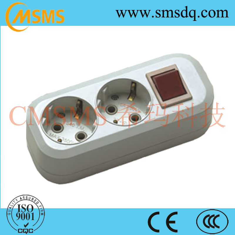 10/16A European Style 2 Way Switch Extension Power Cord Socket