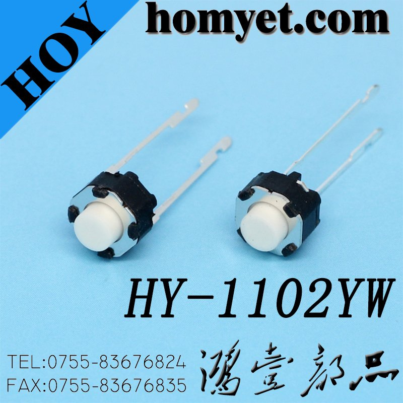 Two Long Foot Circular Tactile Switch with White Push Button