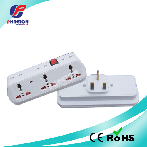 3way AC British Power Plug Adaptor
