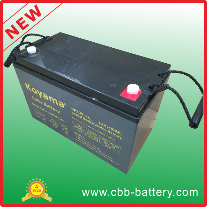 12V 100ah Lead Acid AGM Stationary Battery for Telecom, Solar & Backup System