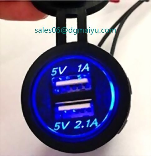 12V-24V for iPhone iPad MP3 Supply Power Dual USB Charger Socket