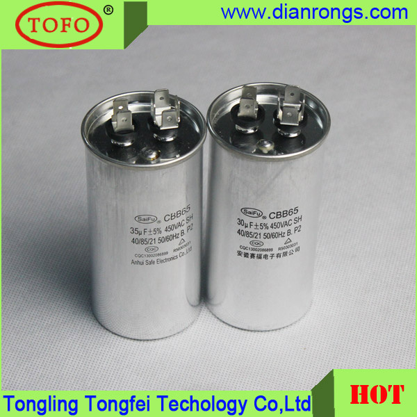 Metallized Polypropylene Film AC Capacitor Cbb65