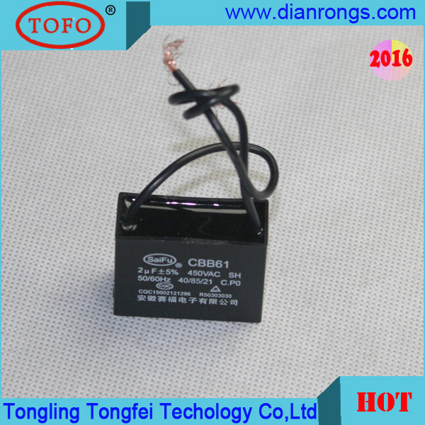 Wire Electric 2UF 450V Fan Capacitors Cbb61