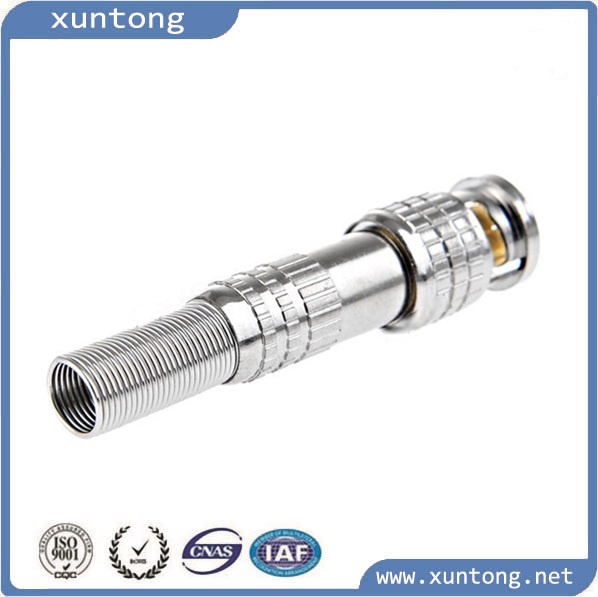 BNC Male Solderless Connector with Screw and Metal Spring