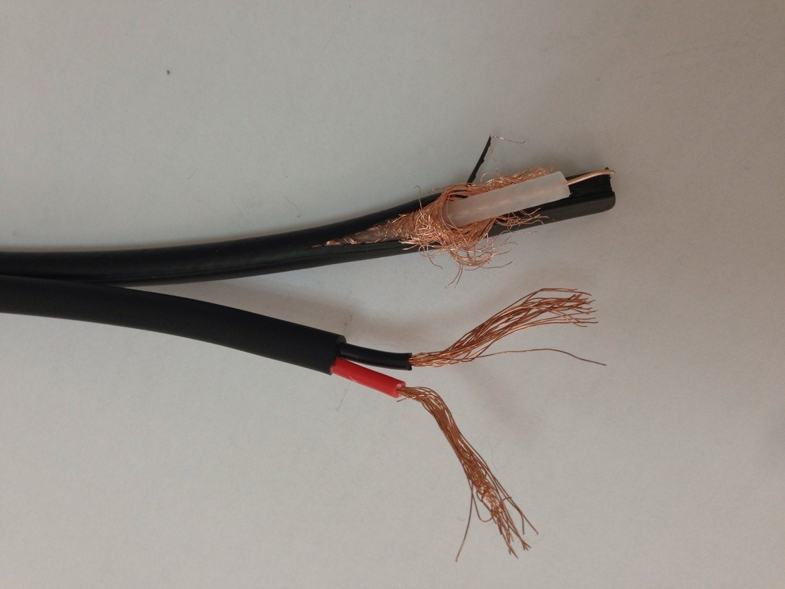 Rg59 Coaxial Cable with Power Cable, Siamese Cable