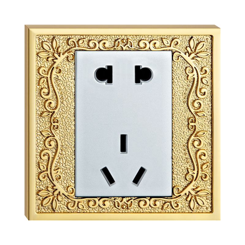 Forged Brass Gold Plated Hotel Wall Power Socket