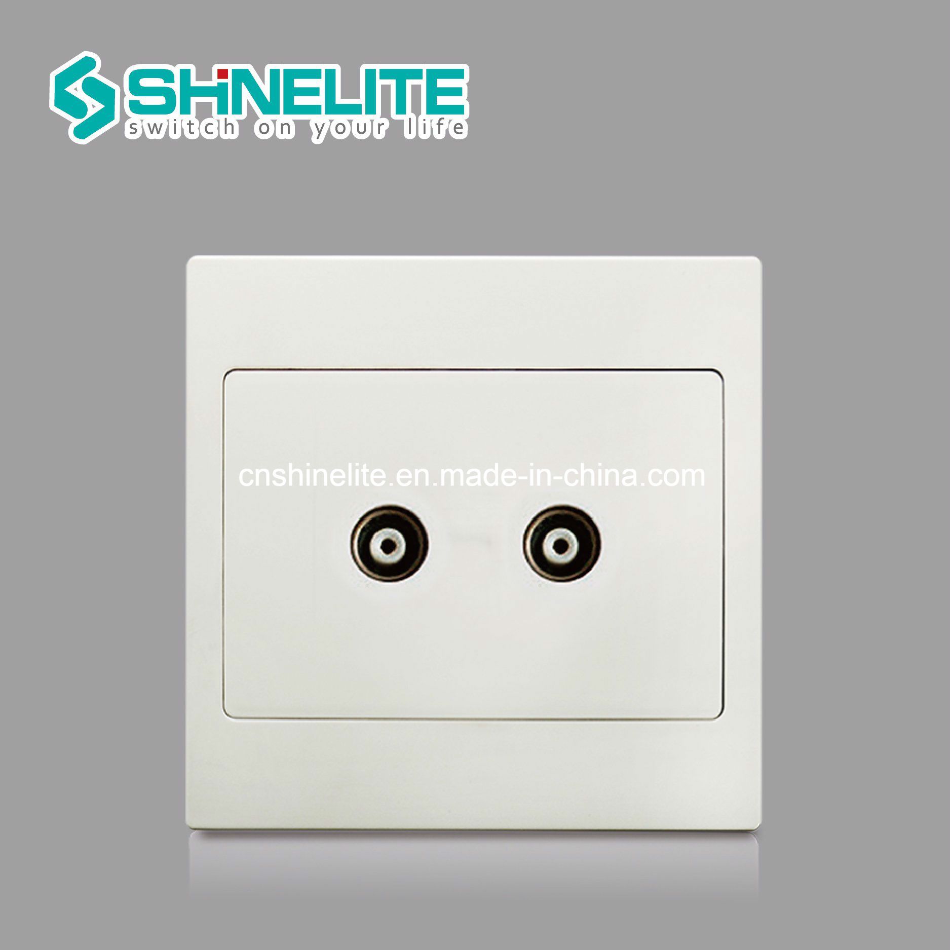 BS Standard 86*86mm 2 Gang TV Socket with Ce