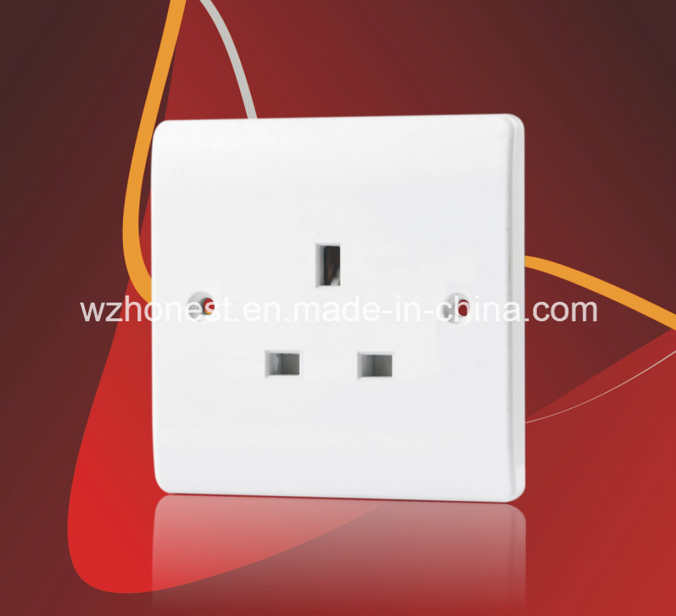 BS Type 1363 13A Wall 1 Gang Unswitched Socket Outlet