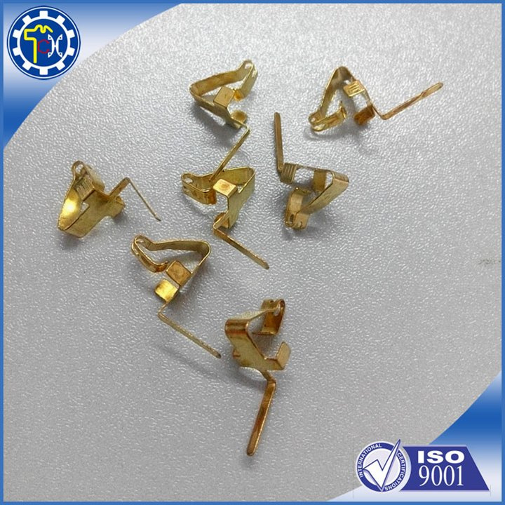 High Precision Copper Battery Terminal Clip with Gold Plated Surface
