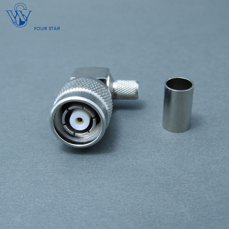 Male Right Angle Crimp RP TNC Connector for LMR240 Cable