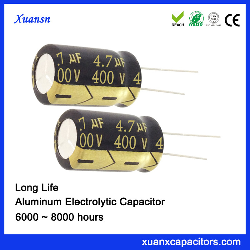 Radial High Voltage Capacitor 400V 4.7UF Long Life