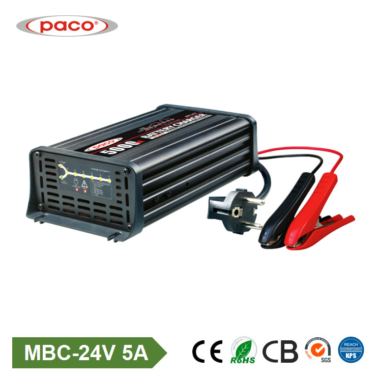 24V 5A Automatic Lead Acid External Car 7-Stage Battery Charger