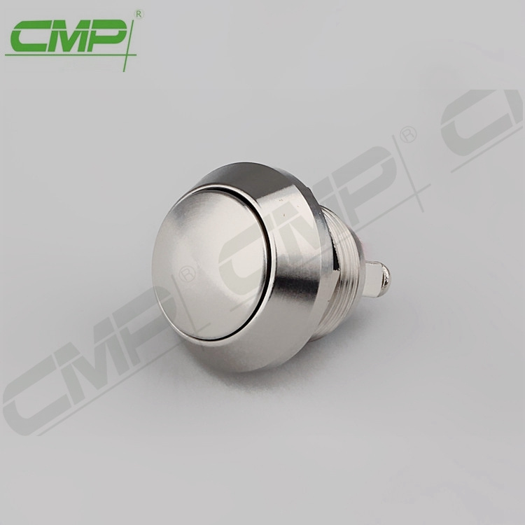 CMP Normally Open Momentary 12mm Stainless Steel Domed Push Button Switch