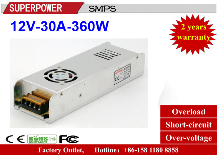 LED Driver 12V 30A 360W Strip Power Supply for LED Light Box