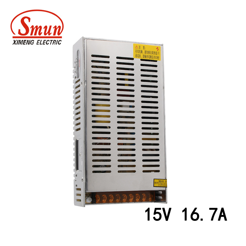 Smun S-250-15 250W 15VDC 16.7A AC-DC Single Output Power Supply