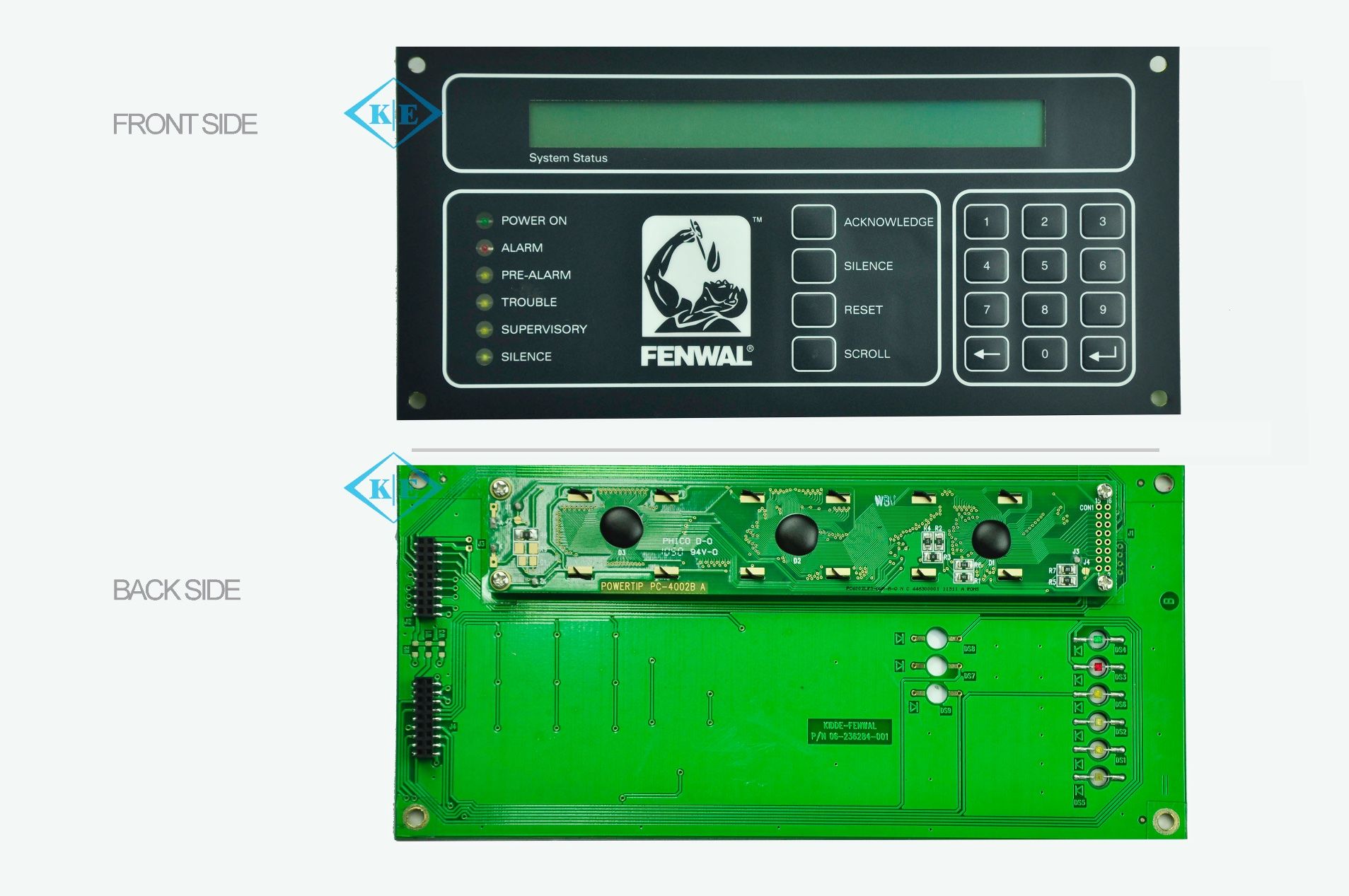Customized Embossing LCD Display PCBA with LEDs