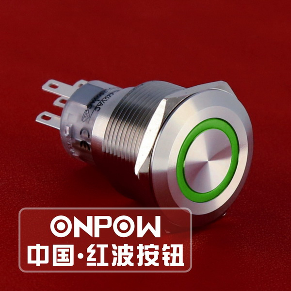 Onpow Metal Push Button Switch (GQ22A-11E/R/12V/S, 22mm, CE, UL, CCC, RoHS)