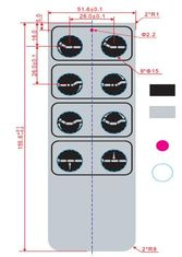Waterproof Membrane Switch Touch Screen Panel with 3m Adhesive and 8 Button