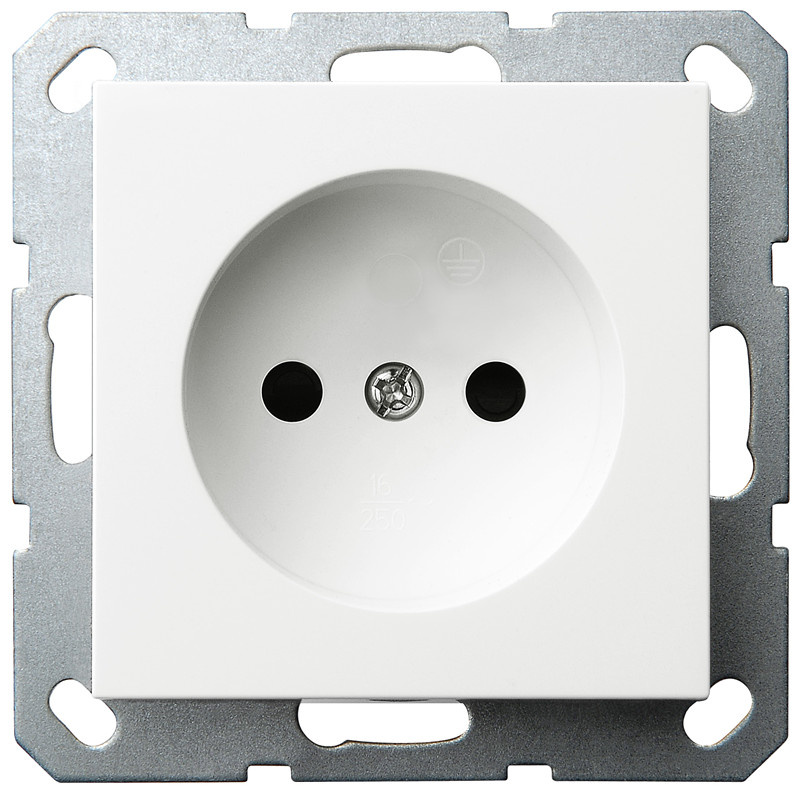 16A Socket Without Earth with Children Shutter Protection (2P)