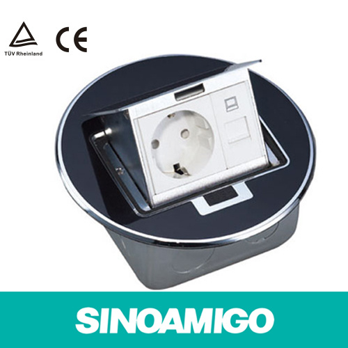Black Resin Quality Power Outlet Floor Boxes