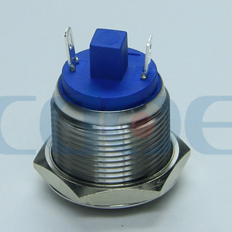 19mm Flat Round Metal LED Ring Illumination Push Button Switch