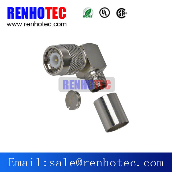 Right Angle Crimp Type TNC Plug for LMR400 Rg8