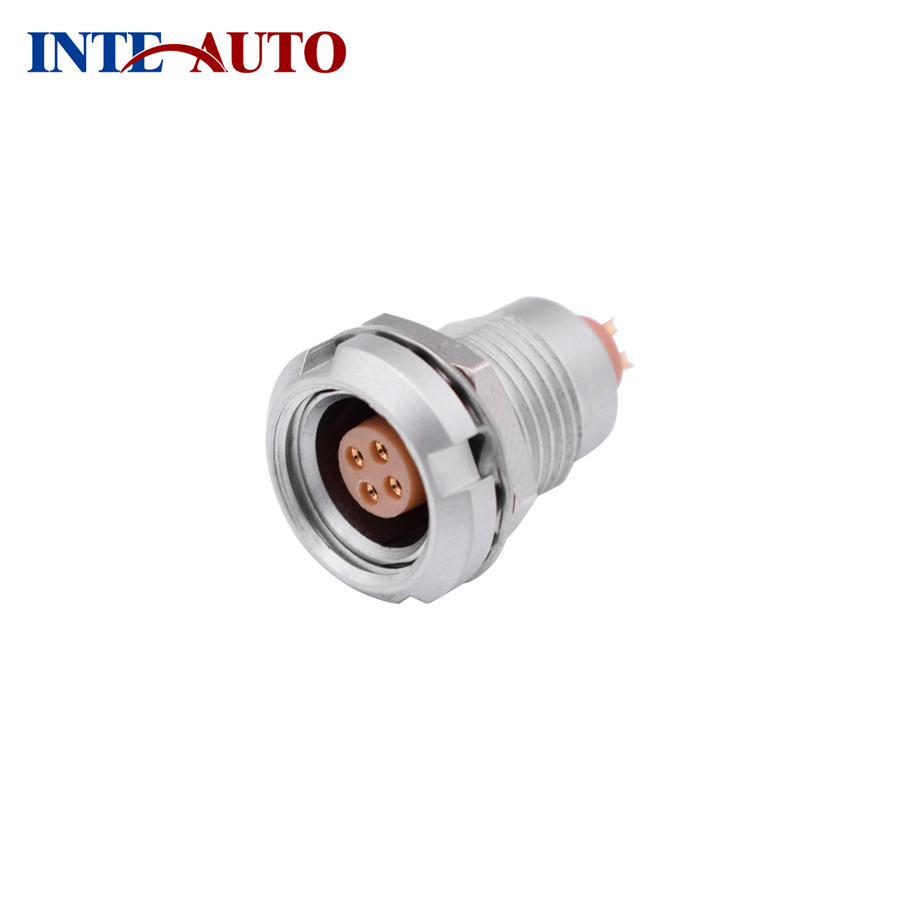M9 Brass Metal High Performance Receptacle with 4 Solder Contacts