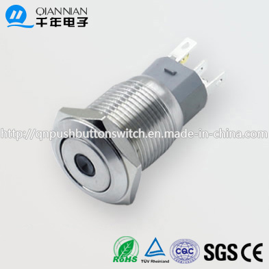 16mm 1no 1nc Resetable Self-Locking Flat DOT Illuminated IP67 Ik10 Push Button Switch