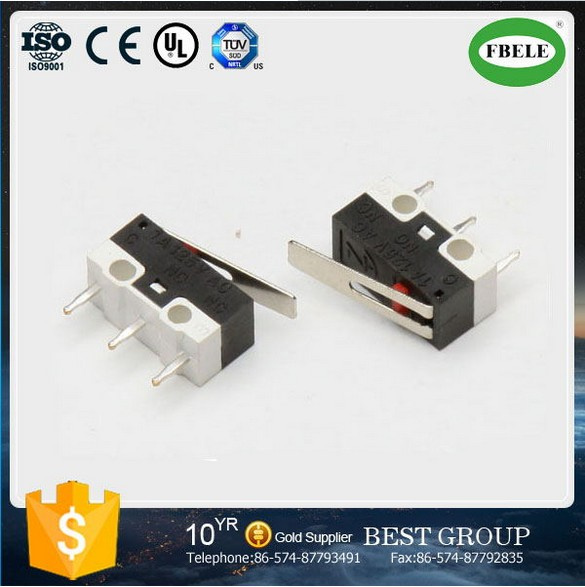 Small 5A 250V Normally Close Micro Switch 3 Pins