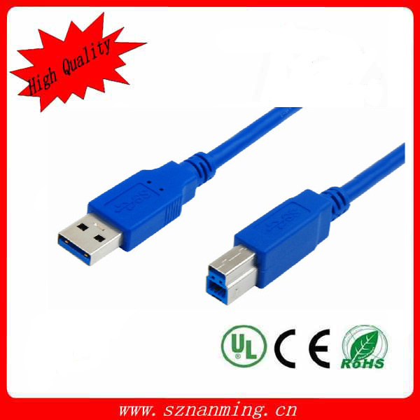 High Speed USB Cable, Am to Bm USB 3.0 Cable Blue USB Printer Cable