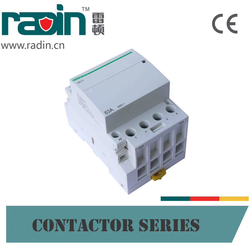 Wct-63A/4p DIN Rail Mounted AC Contactor