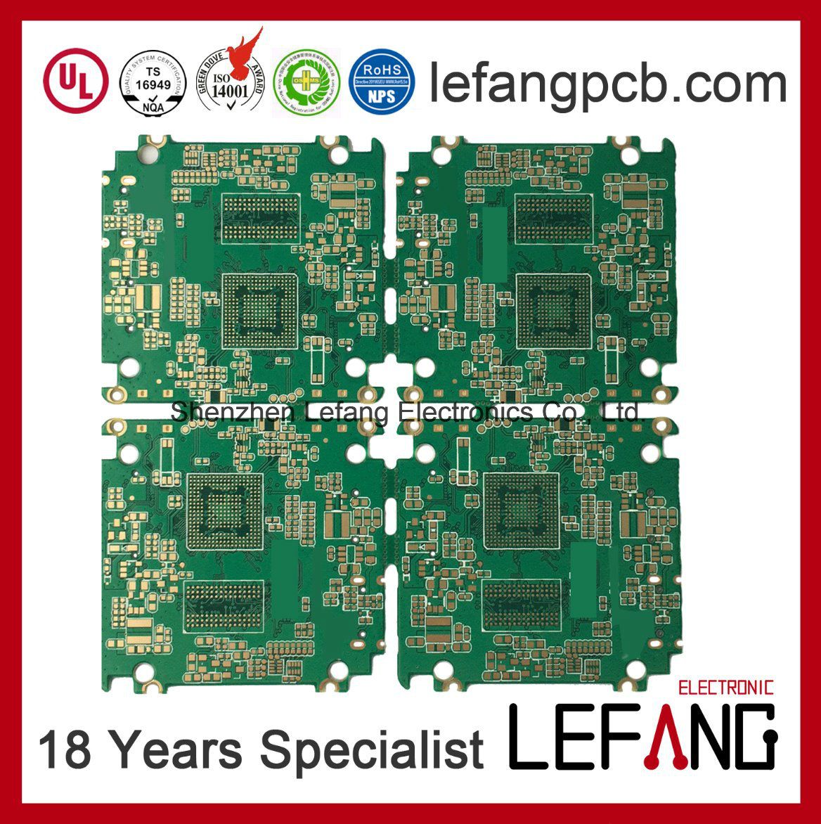 6layers Enig Circuit Board PCB for Security Digital Video