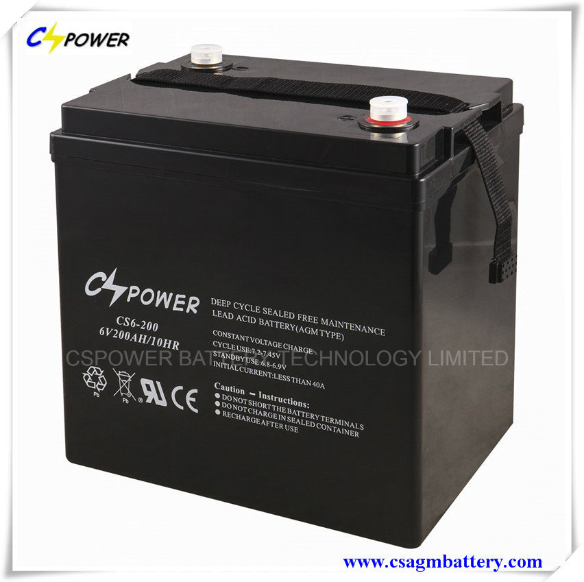 6V200ah Deep Cycle Lead Acid Battery for Solar Storage