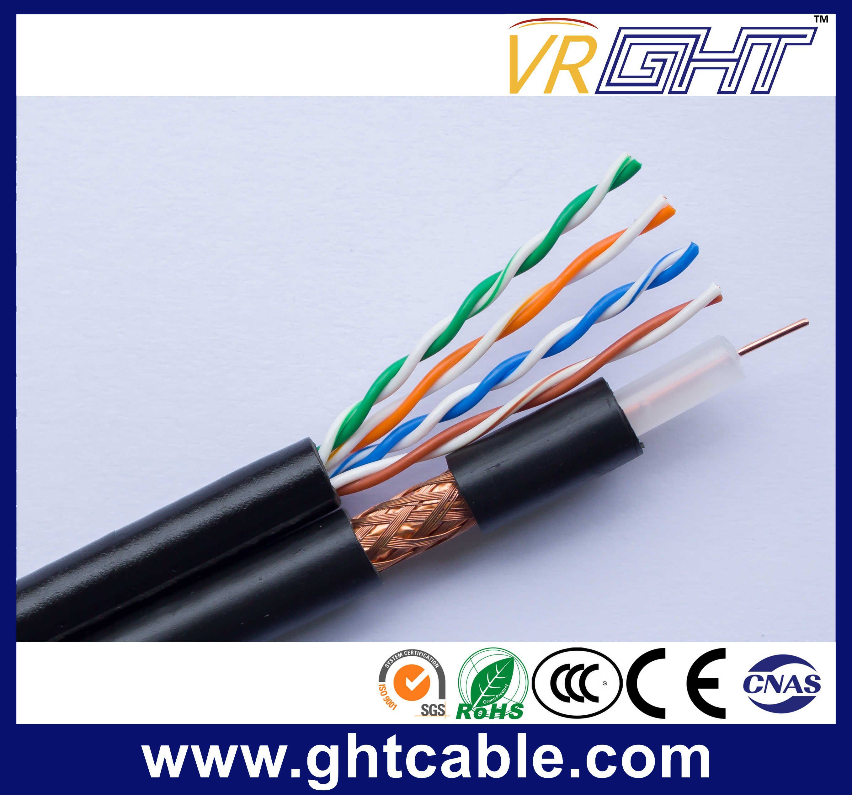 Mutimedia RG6 Coaxial Cable with Network 4p UTP Cat5e Cable