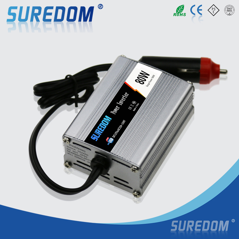 Factory Price 80W DC to AC Car Power Mini Inverter with USB Port
