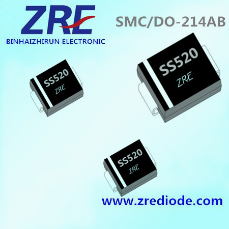 5A Schottky Barrier Rectifier Diode Ss52 Thru Ss520 SMC-Do/214ab Package