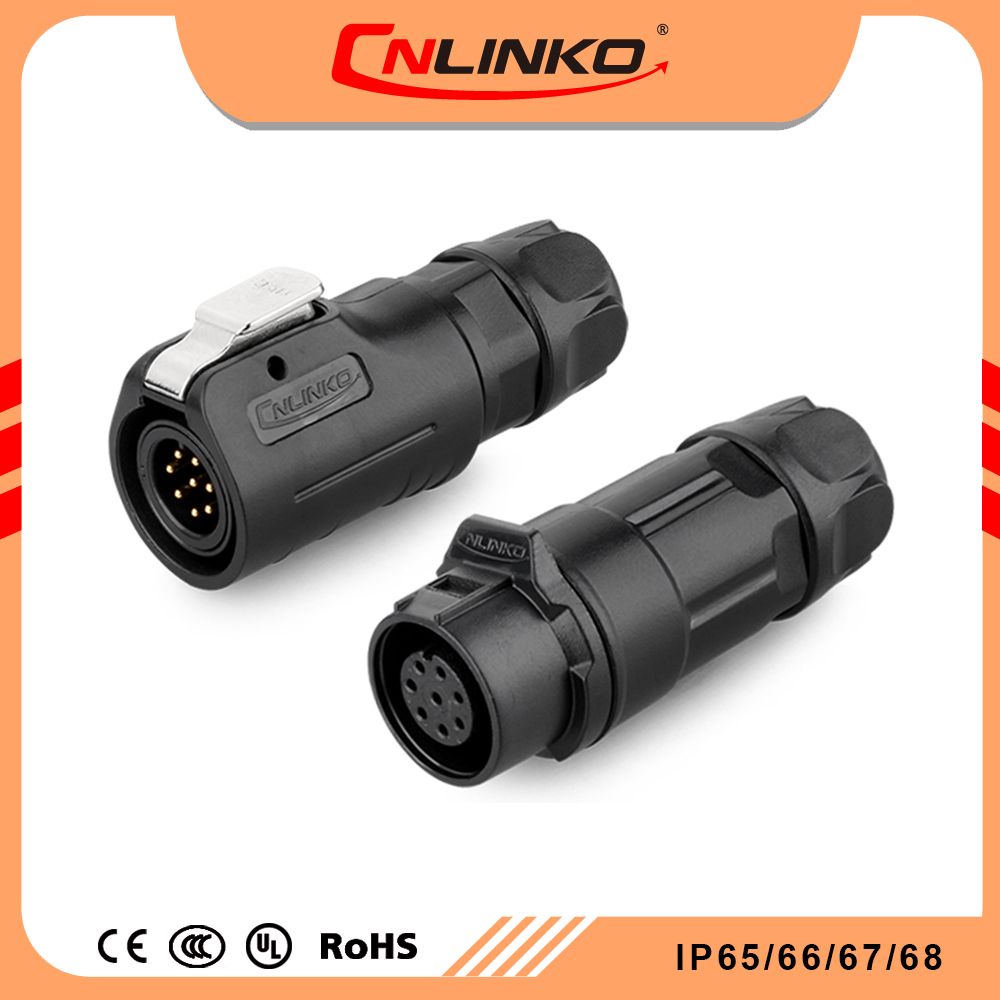 Cnlinko 2018 Unique Design Circular Power Wire 8 Pin Easy Locking 200V Waterproof IP65/IP67 Connector Cable Price Favorable