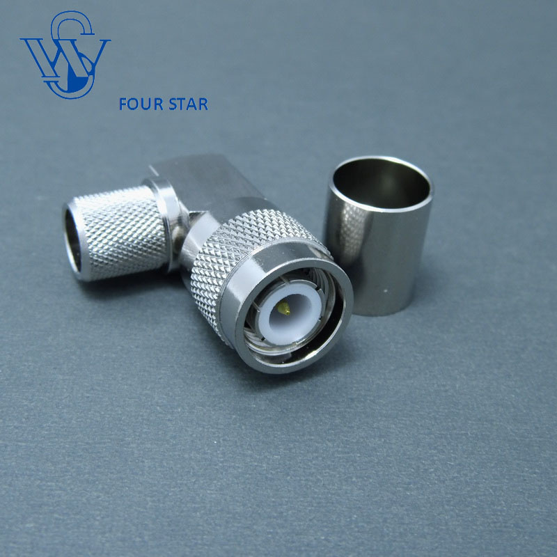 Male Plug Right Angle Crimp TNC Connector for LMR400 Cable