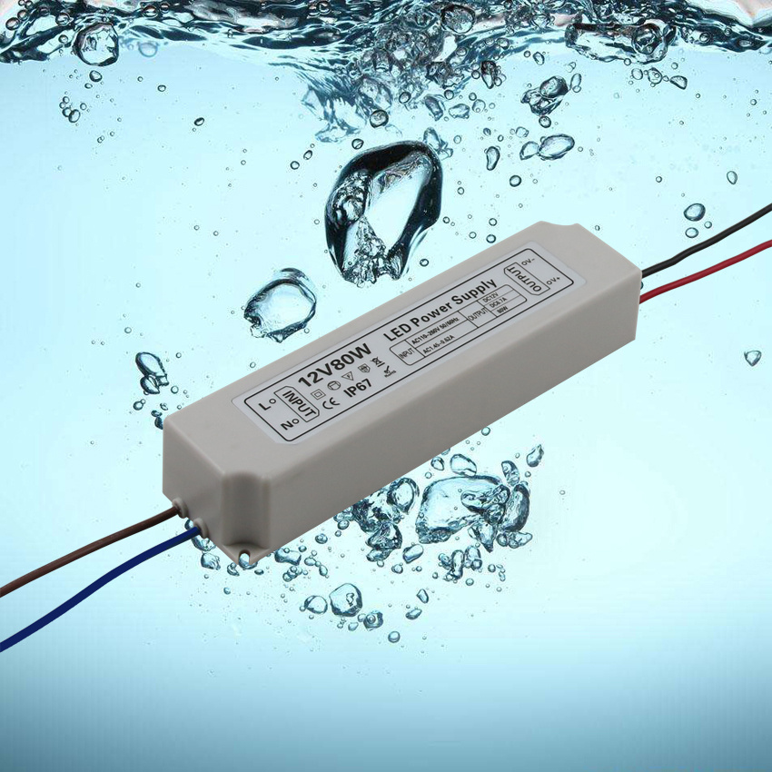 80W PC Shell Waterproof LED Power Supply with Ce RoHS