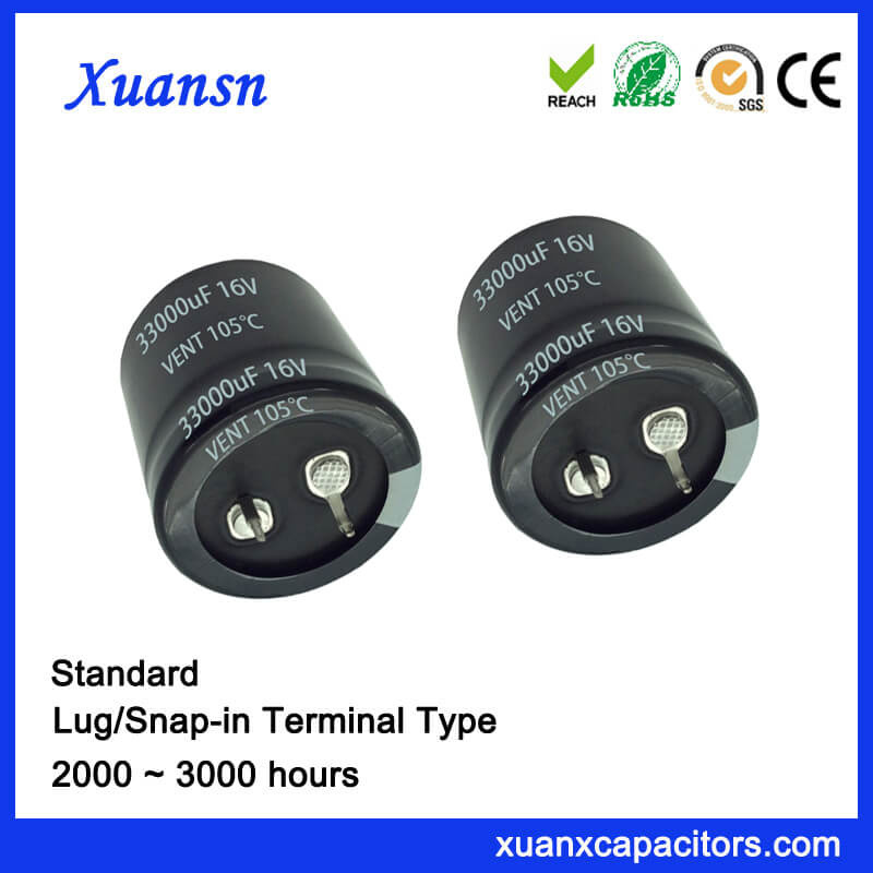 3000hours 16V 33000UF Capacitor Electrolytic