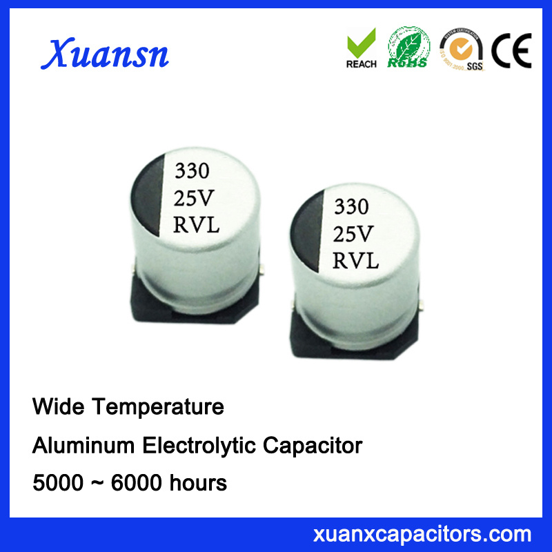 25V 330UF 105º C 5000hours Long Life SMD Capacitor